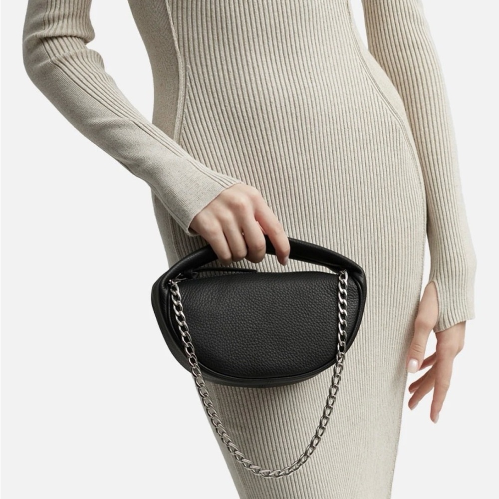BY FAR Baby Cush Flat Grain Leather Bag